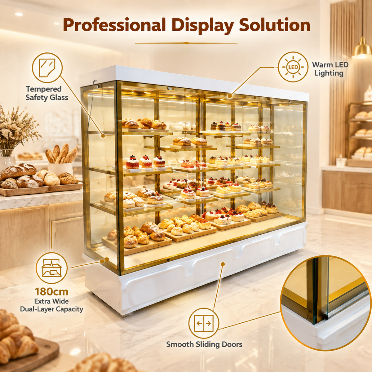BCM-102 Cake Display Cabinet 200x55x180cm product image