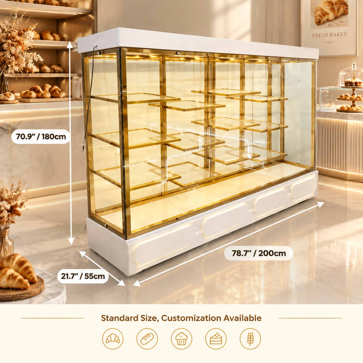 BCM-102 Cake Display Cabinet 200x55x180cm product image