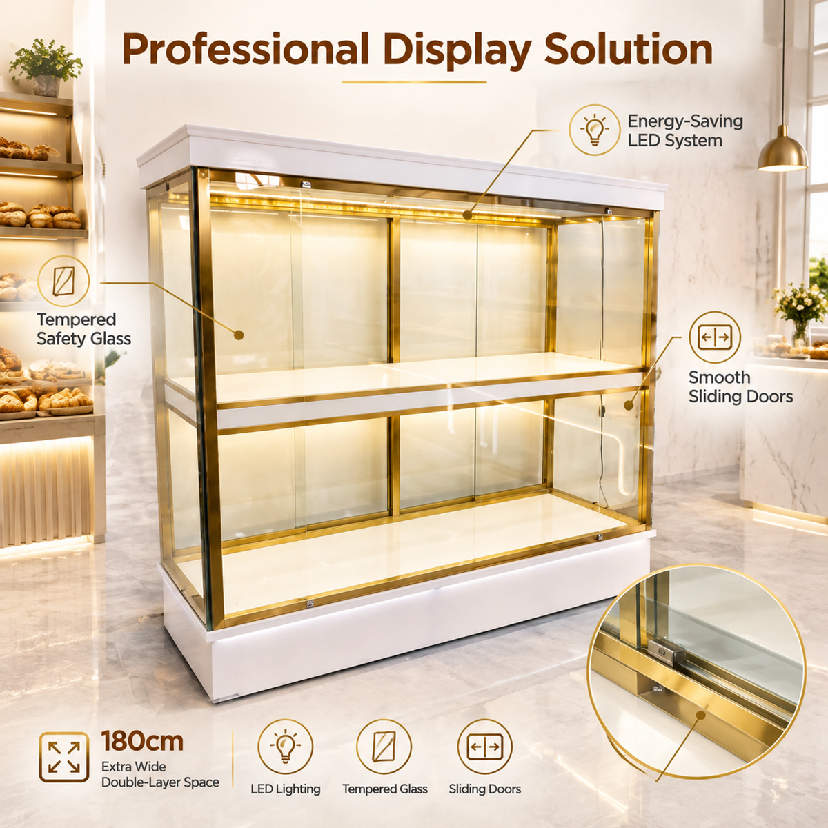 BCM-103 Cake Display Cabinet 200x55x180cm product image