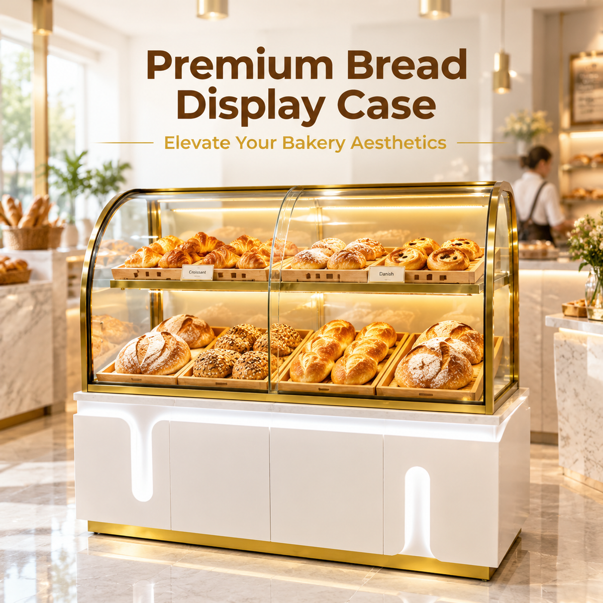 BKC-101 Curved Glass Bakery Display Cabinet 150x55x140cm product image