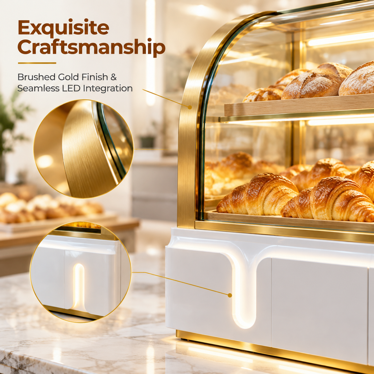 BKC-101 Curved Glass Bakery Display Cabinet 150x55x140cm product image