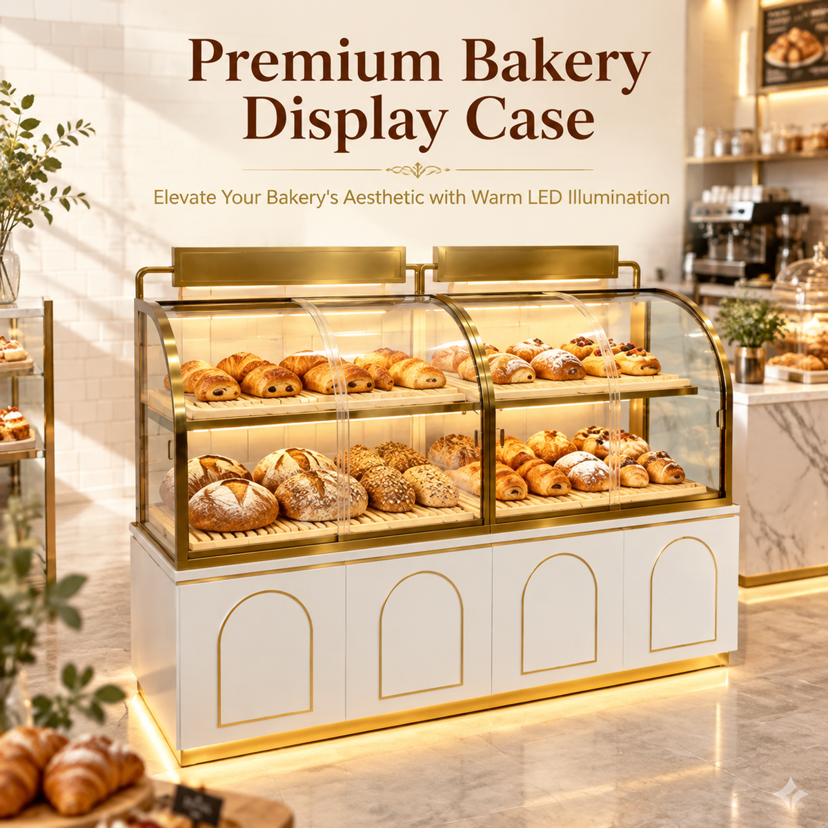 BKC-102 Curved Glass Bakery Display Cabinet 180x55x160cm product image
