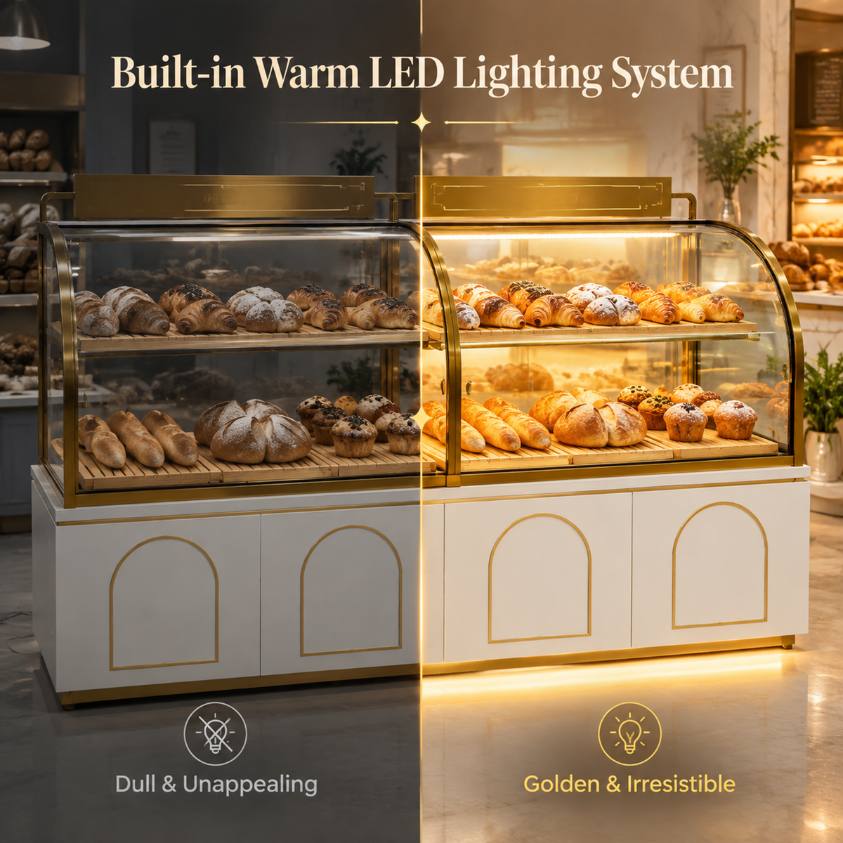 BKC-102 Curved Glass Bakery Display Cabinet 180x55x160cm product image
