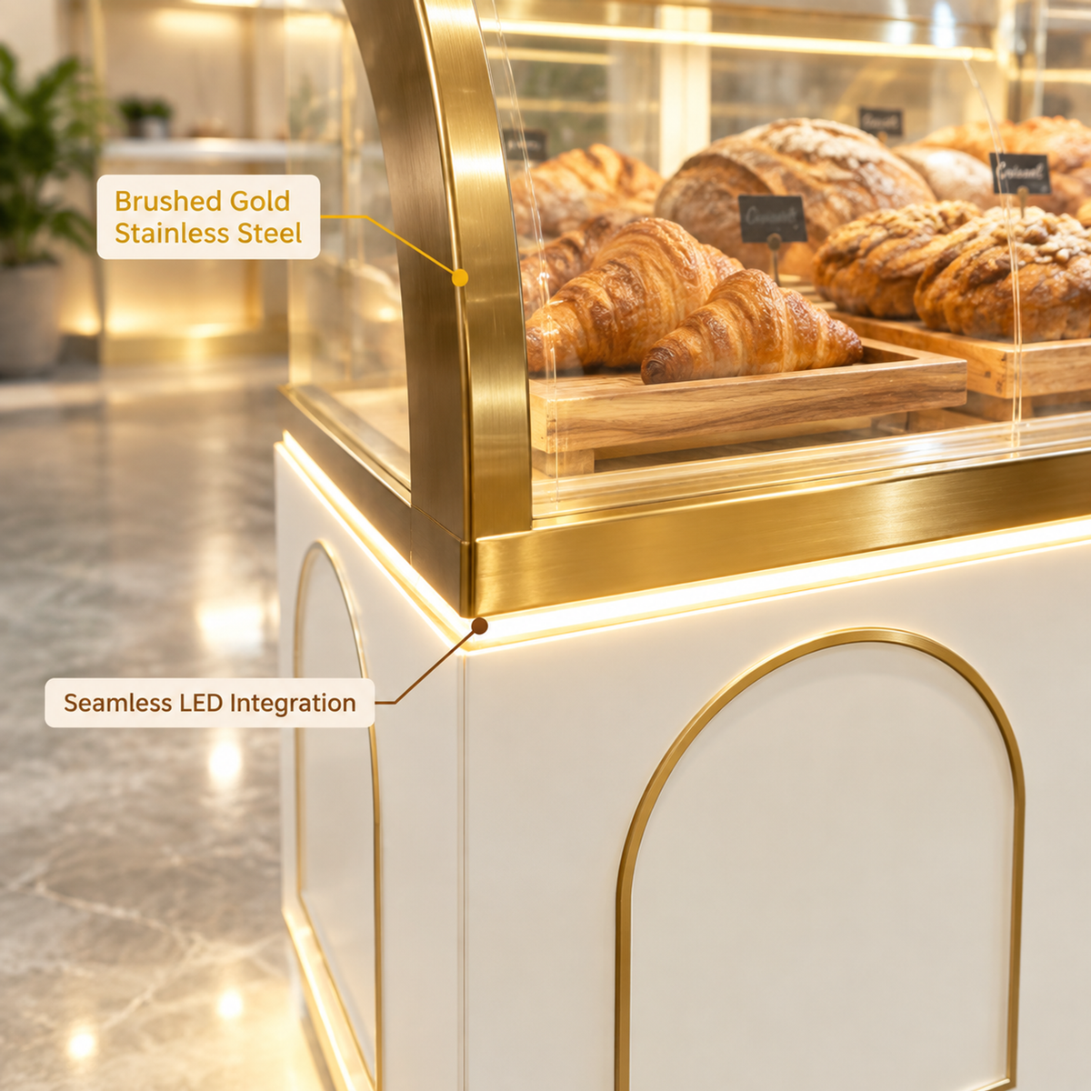 BKC-102 Curved Glass Bakery Display Cabinet 180x55x160cm product image