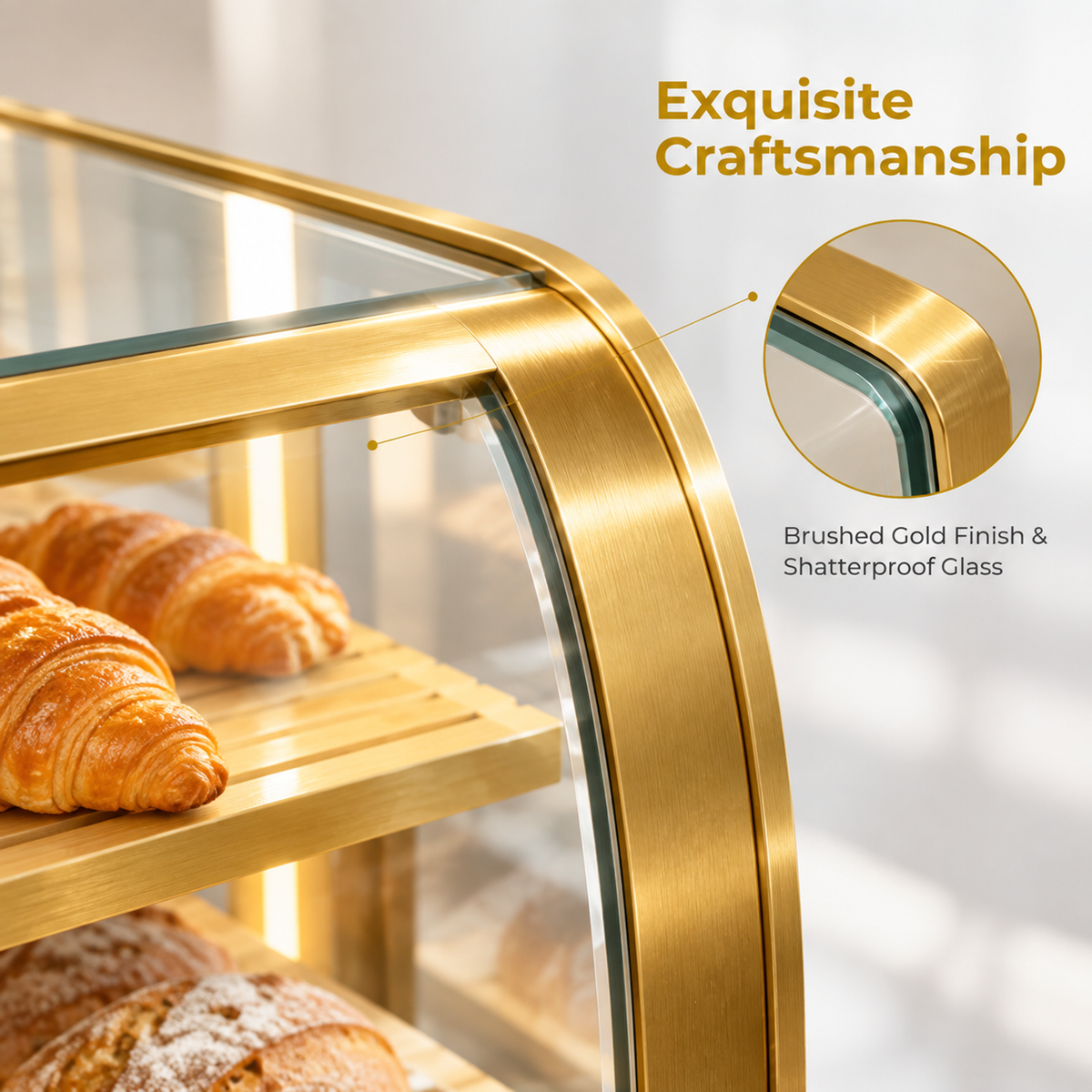 BKC-103 Curved Glass Bakery Display Cabinet 150x55x140cm product image