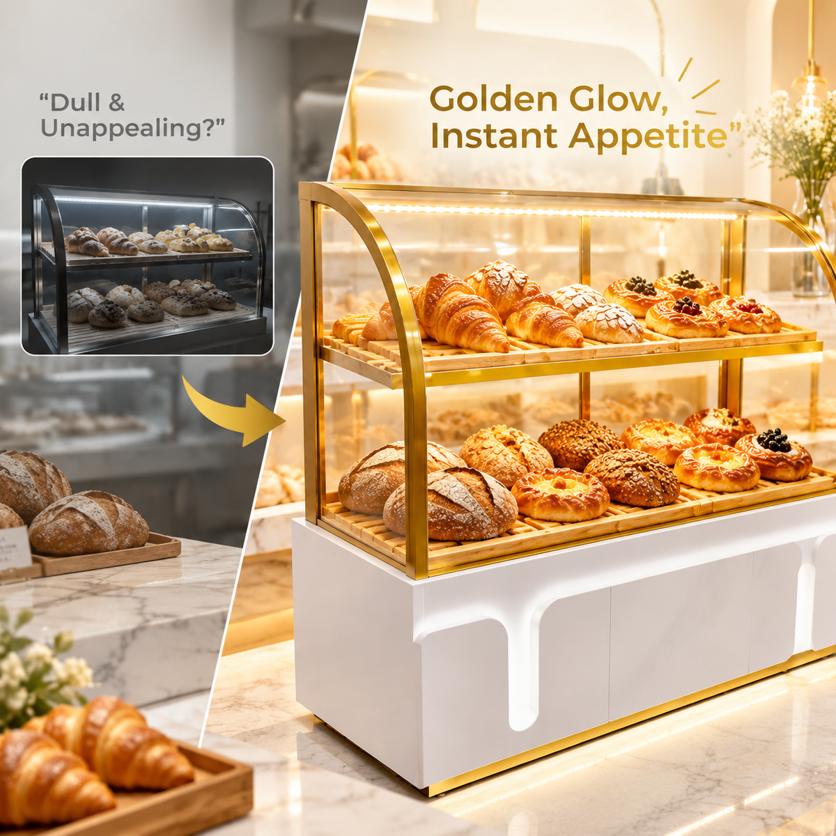 BKC-104 Curved Glass Bakery Display Cabinet 150x55x140cm product image