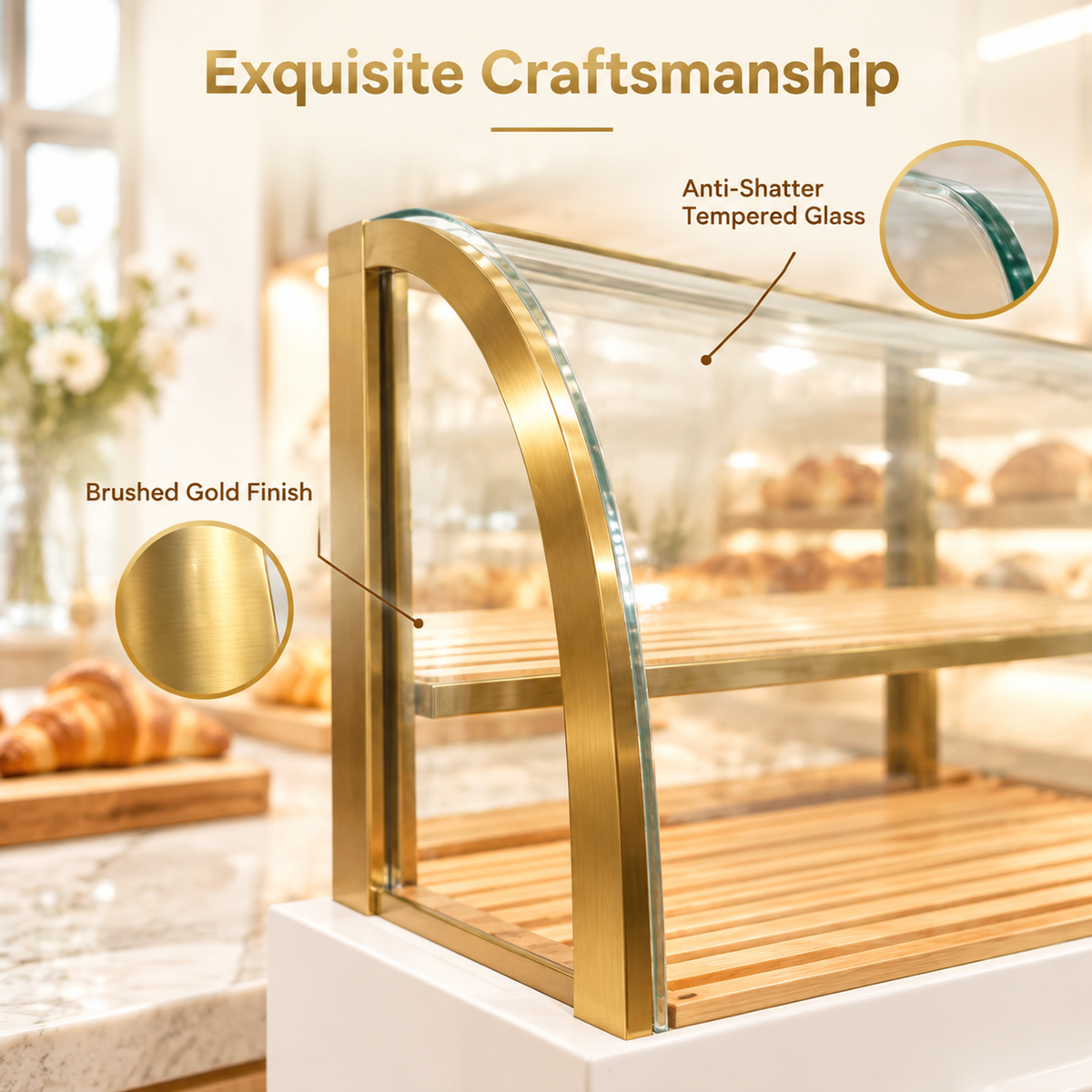 BKC-104 Curved Glass Bakery Display Cabinet 150x55x140cm product image