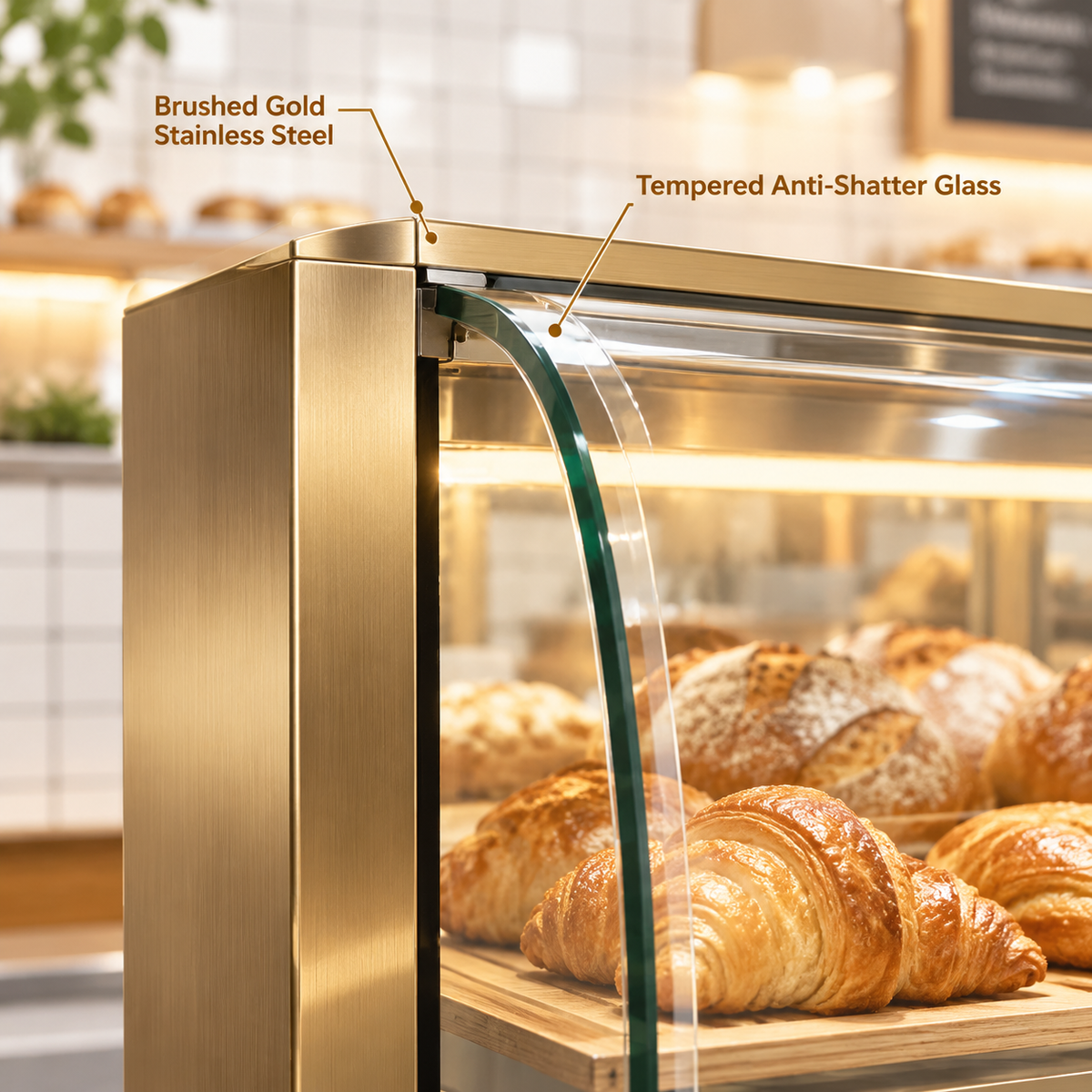 BKC-105 Curved Glass Bakery Display Cabinet 200x55x140cm product image