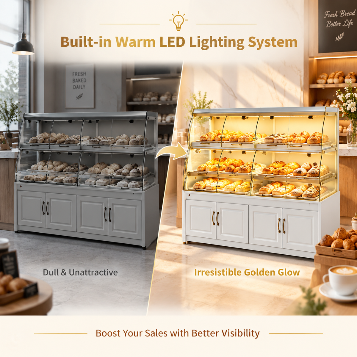 BKD-102 Drawer Base Side Bakery Display Cabinet 180x55x130cm product image