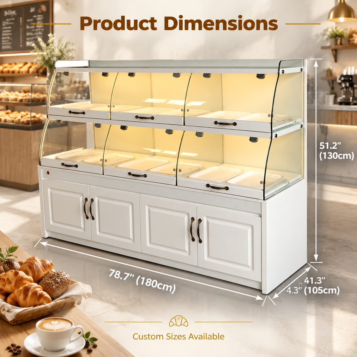 BKD-102 Drawer Base Side Bakery Display Cabinet 180x55x130cm product image