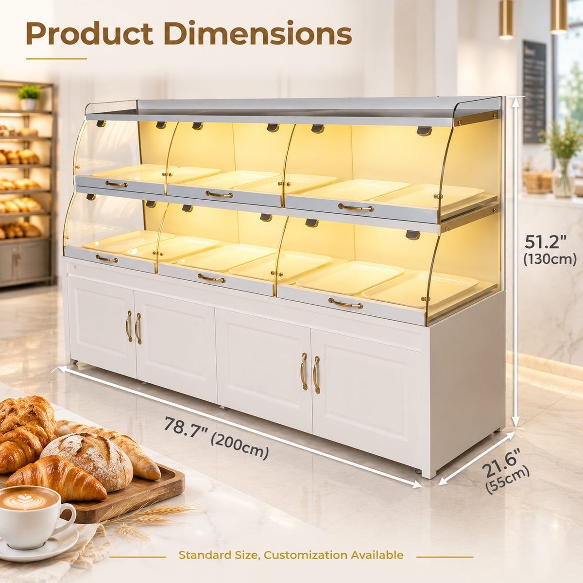 BKD-103 Drawer Base Side Bakery Display Cabinet 200x55x130cm product image