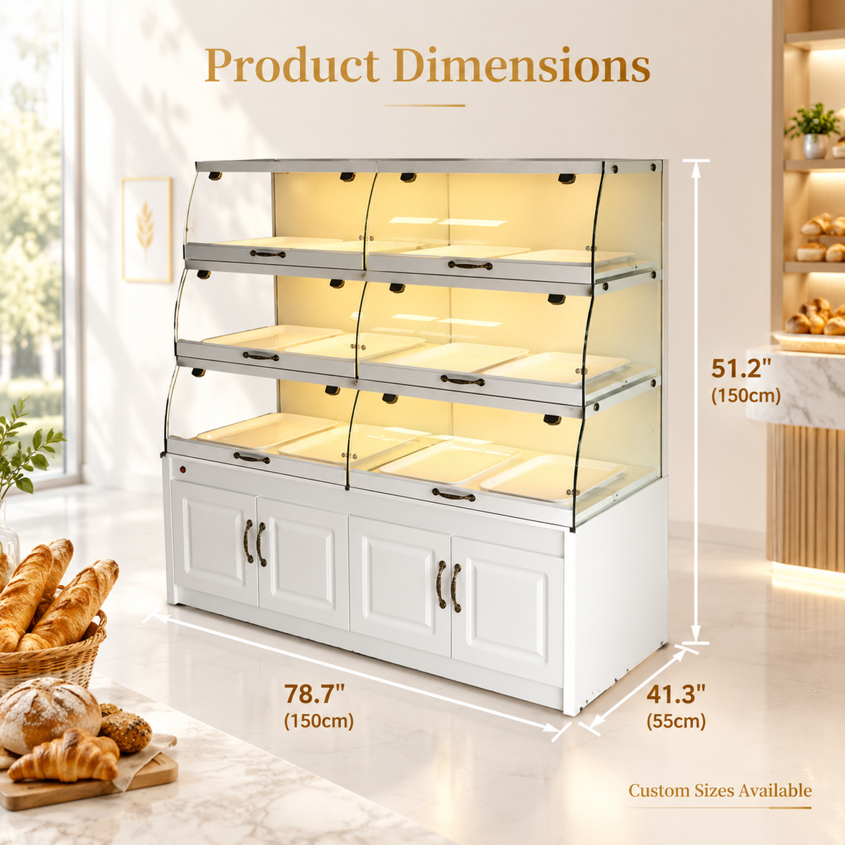 BKD-104 Drawer Base Side Bakery Display Cabinet 150x55x150cm product image