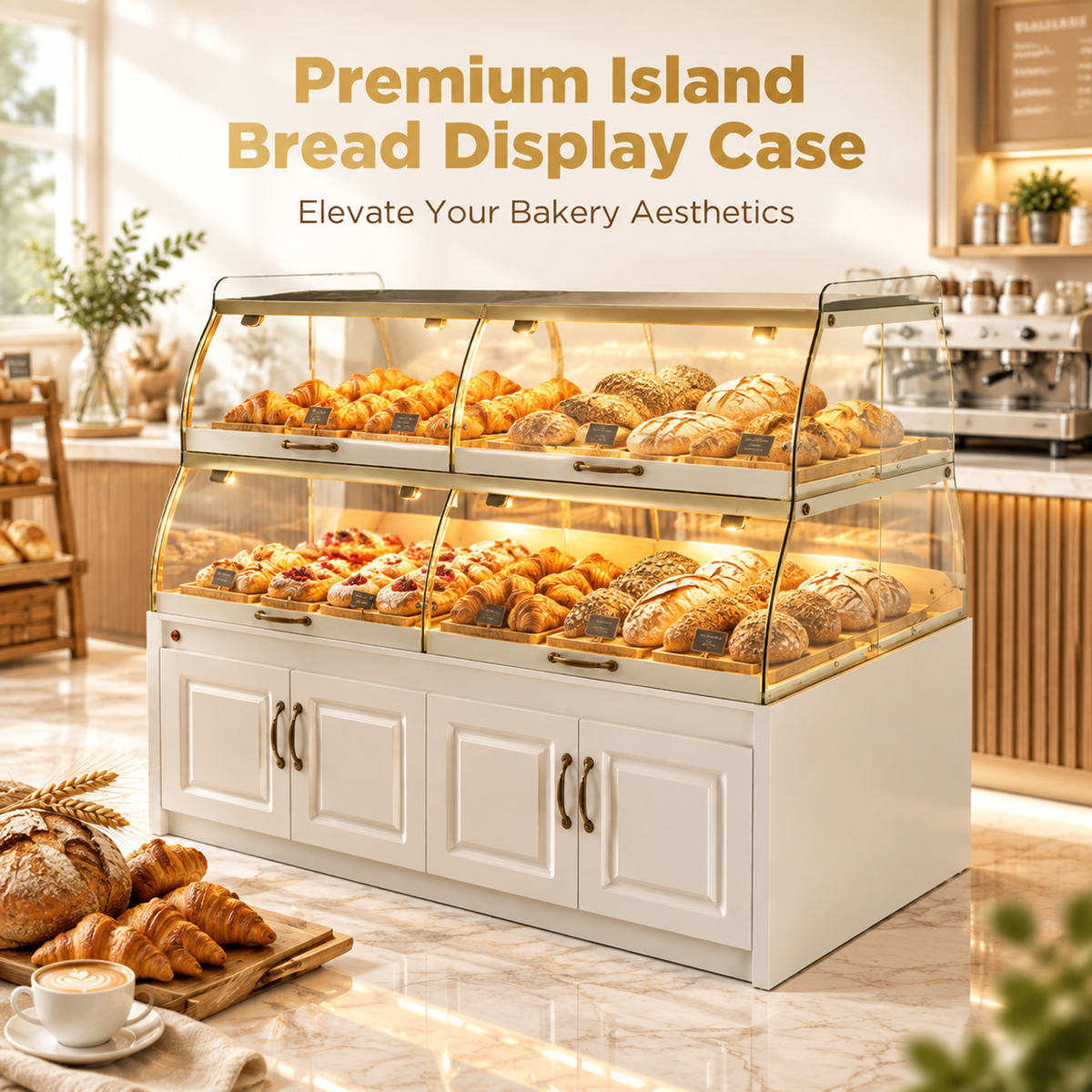 BKD-108 Drawer Base Island Bakery Display Cabinet 200x100x130cm product image