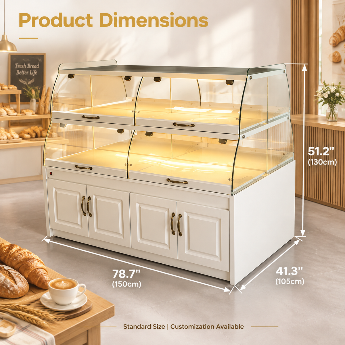 BKD-108 Drawer Base Island Bakery Display Cabinet 200x100x130cm product image