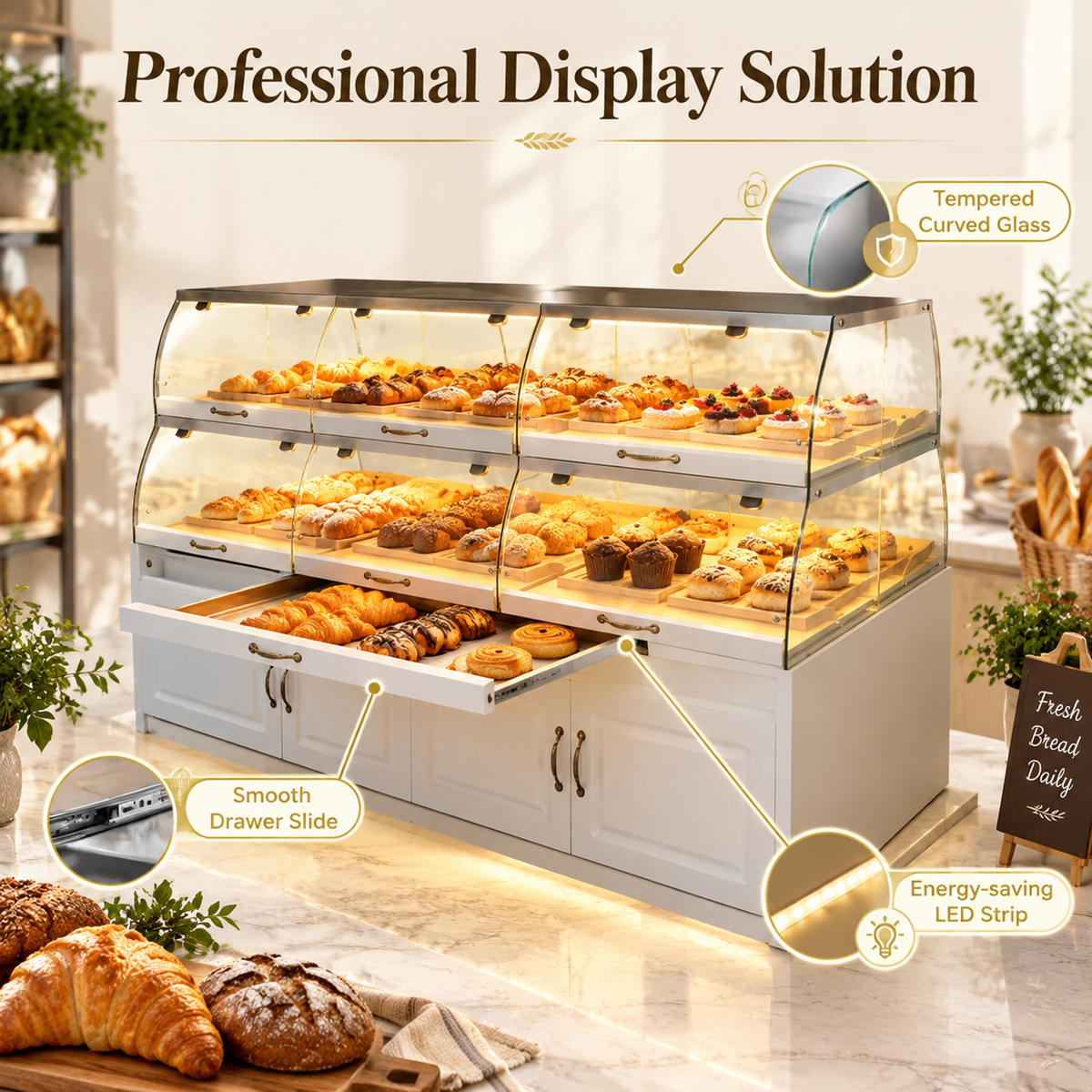 BKD-109 Drawer Base Island Bakery Display Cabinet 180x100x130cm product image