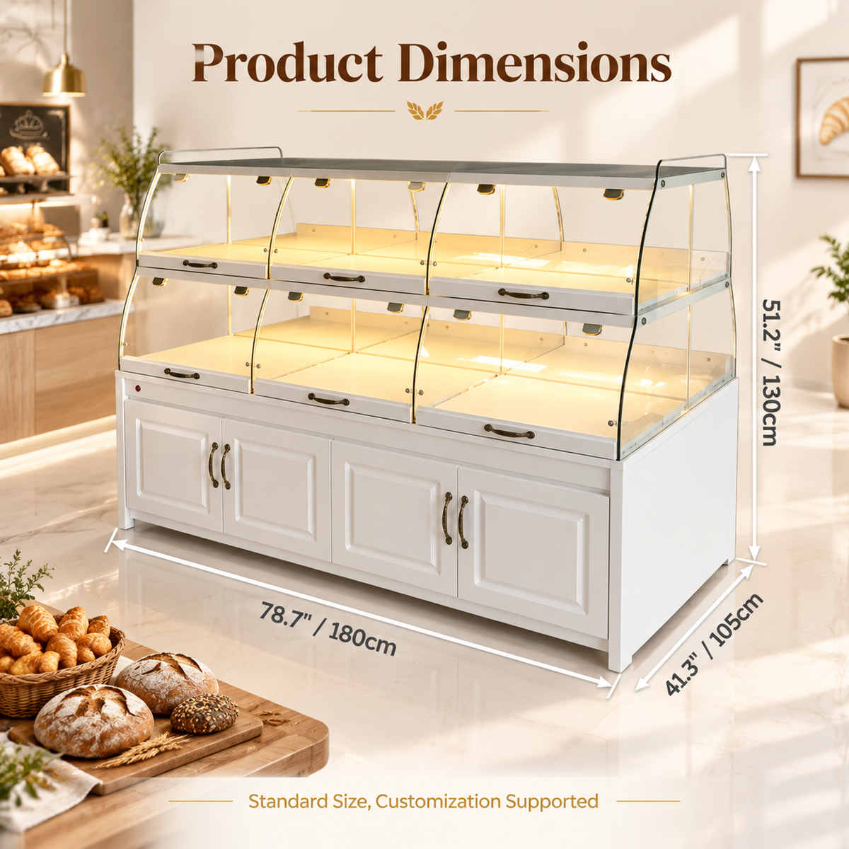 BKD-110 Drawer Base Island Bakery Display Cabinet 200x100x130cm product image