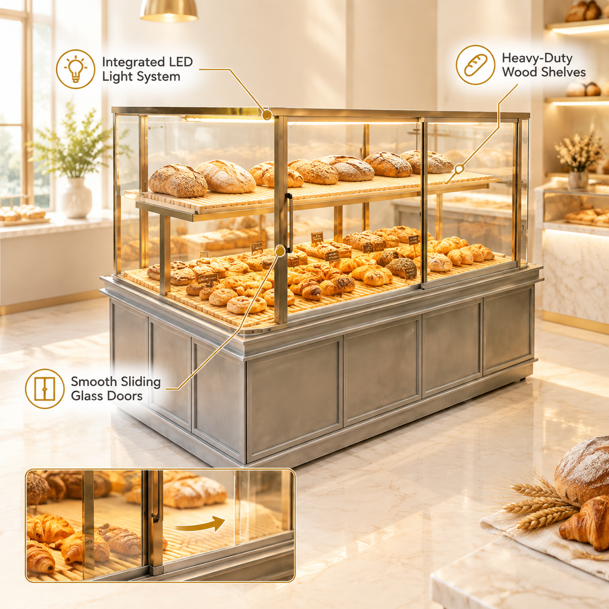 BKM-101 Island Bakery Display Cabinet 200x100x140cm product image