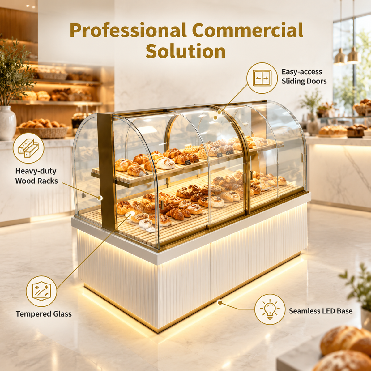 BKM-102 Island Bakery Display Cabinet 200x100x140cm product image