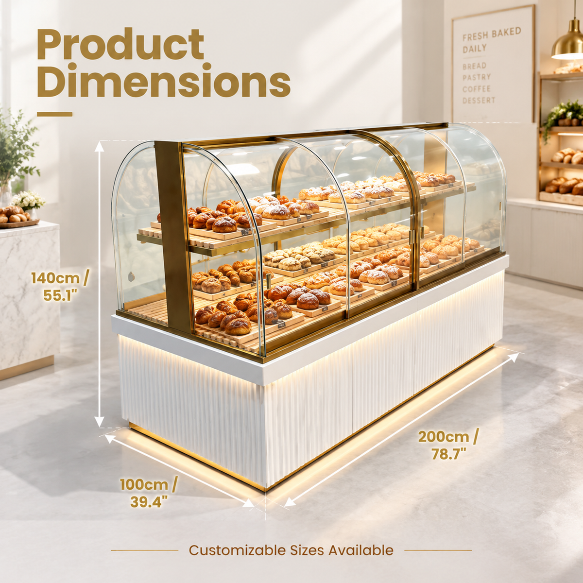 BKM-102 Island Bakery Display Cabinet 200x100x140cm product image