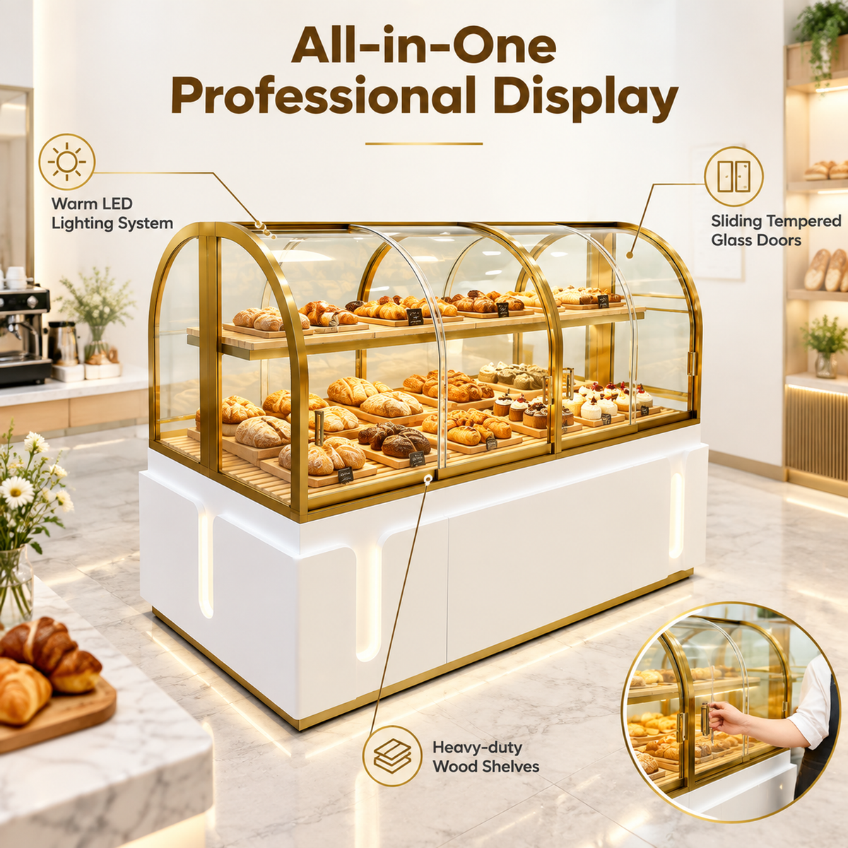BKM-104 Island Bakery Display Cabinet 200x100x140cm product image