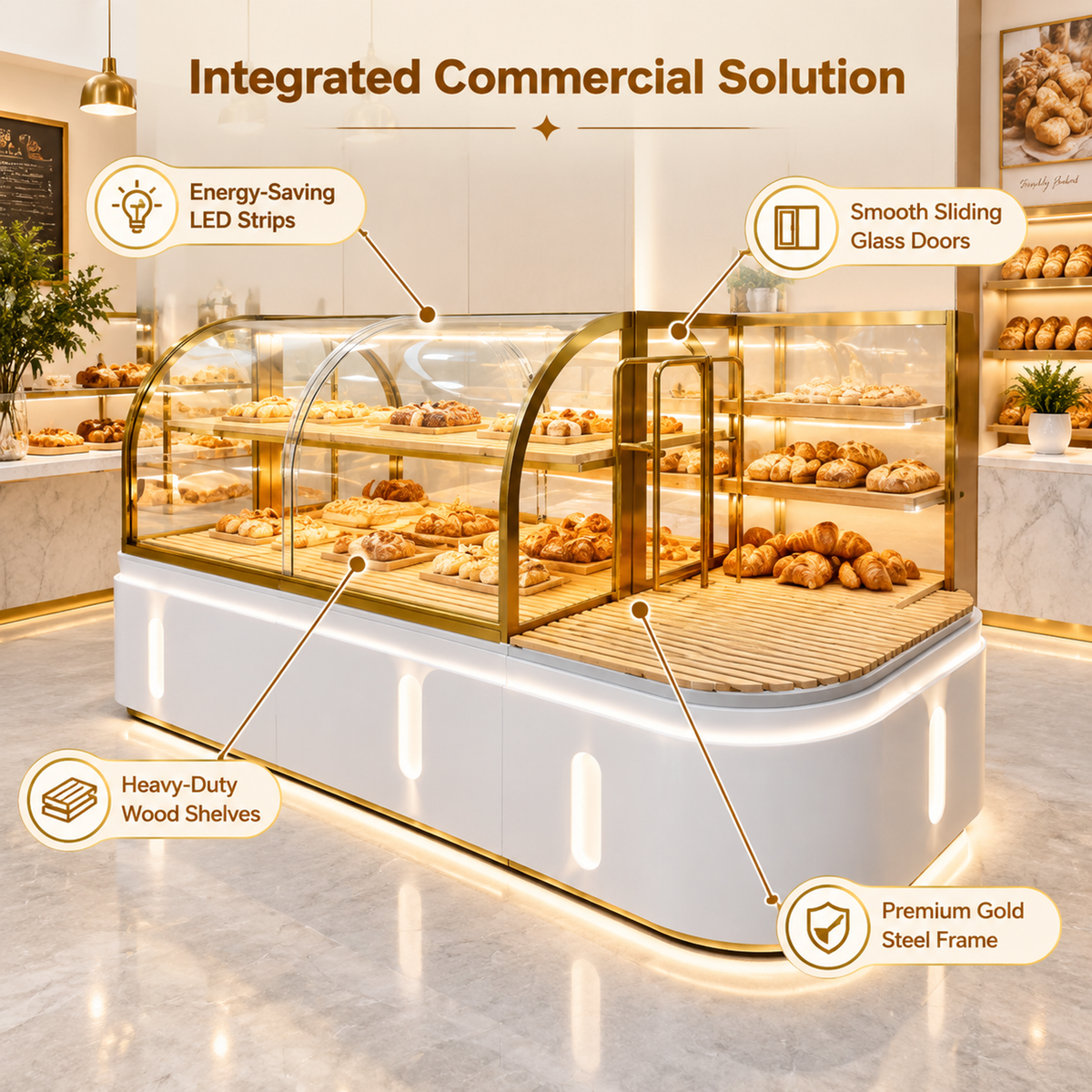 BKM-105 Island Bakery Display Cabinet 250x100x140cm product image