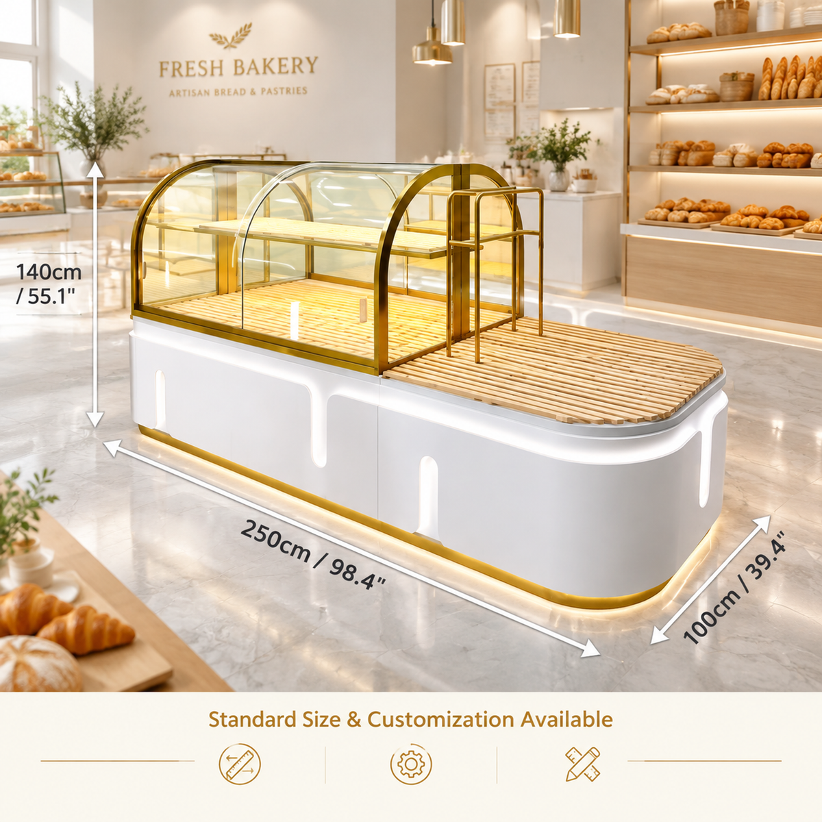 BKM-105 Island Bakery Display Cabinet 250x100x140cm product image