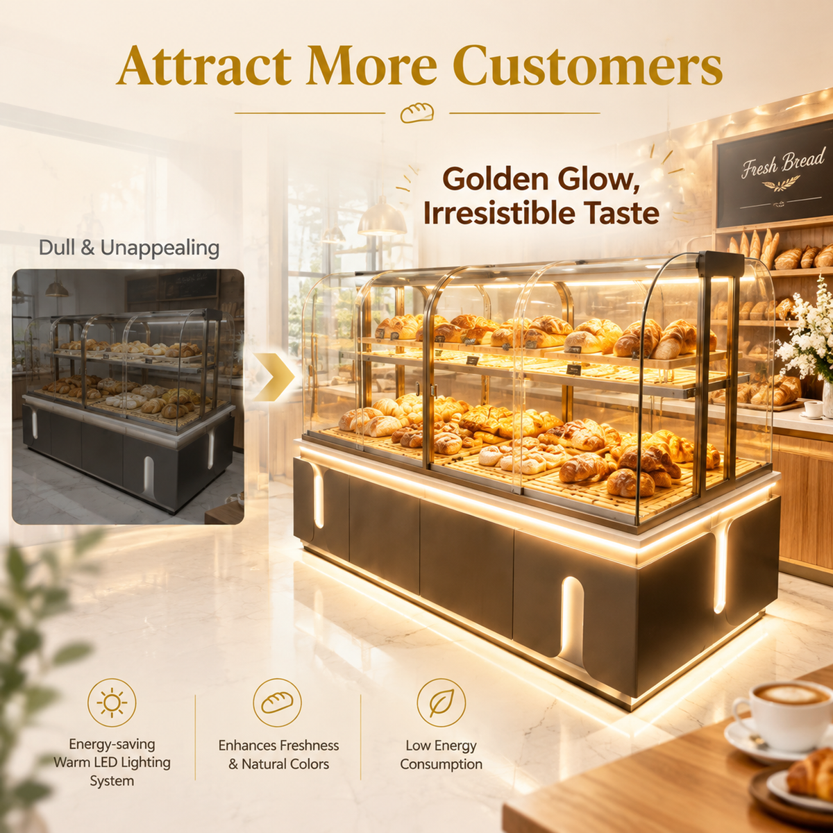 BKM-107 Island Bakery Display Cabinet 200x100x140cm product image