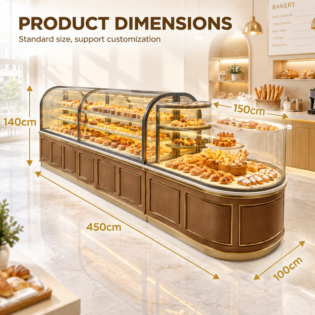 BKM-108 Island Bakery Display Cabinet 450x100x140cm product image
