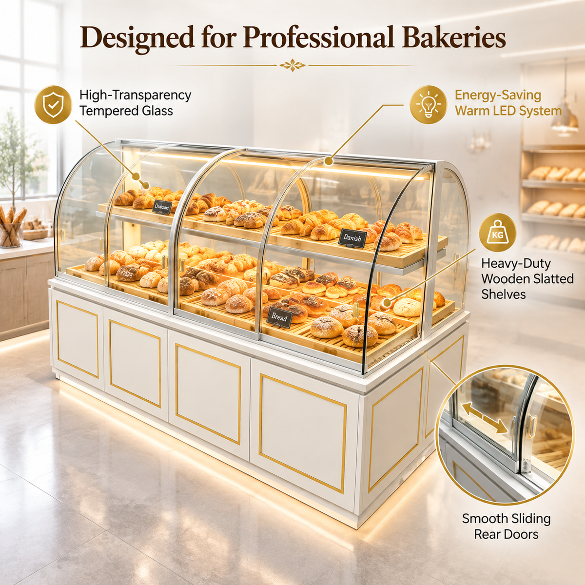 BKM-109 Island Bakery Display Cabinet 200x100x140cm product image
