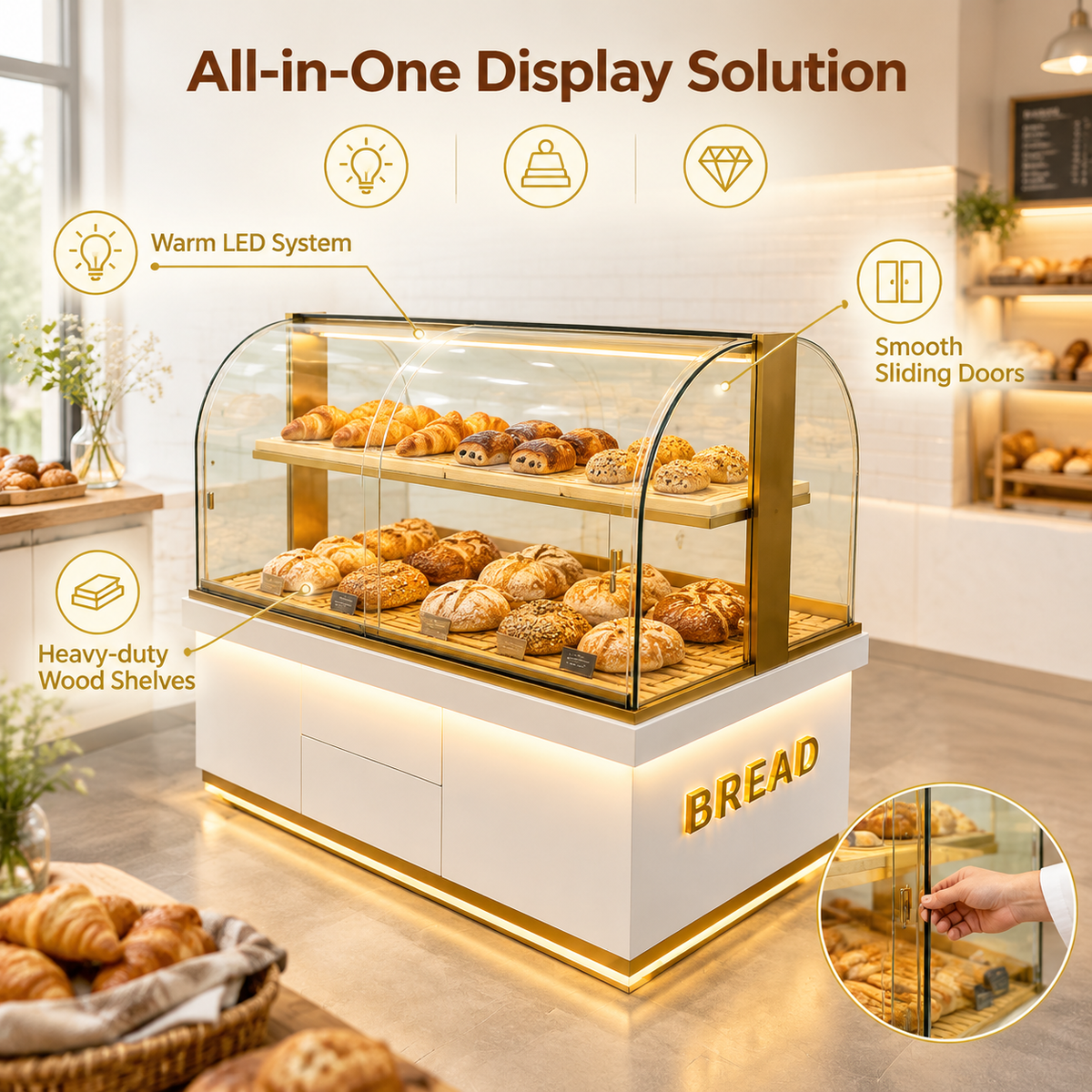 BKM-110 Island Bakery Display Cabinet 150x100x140cm product image