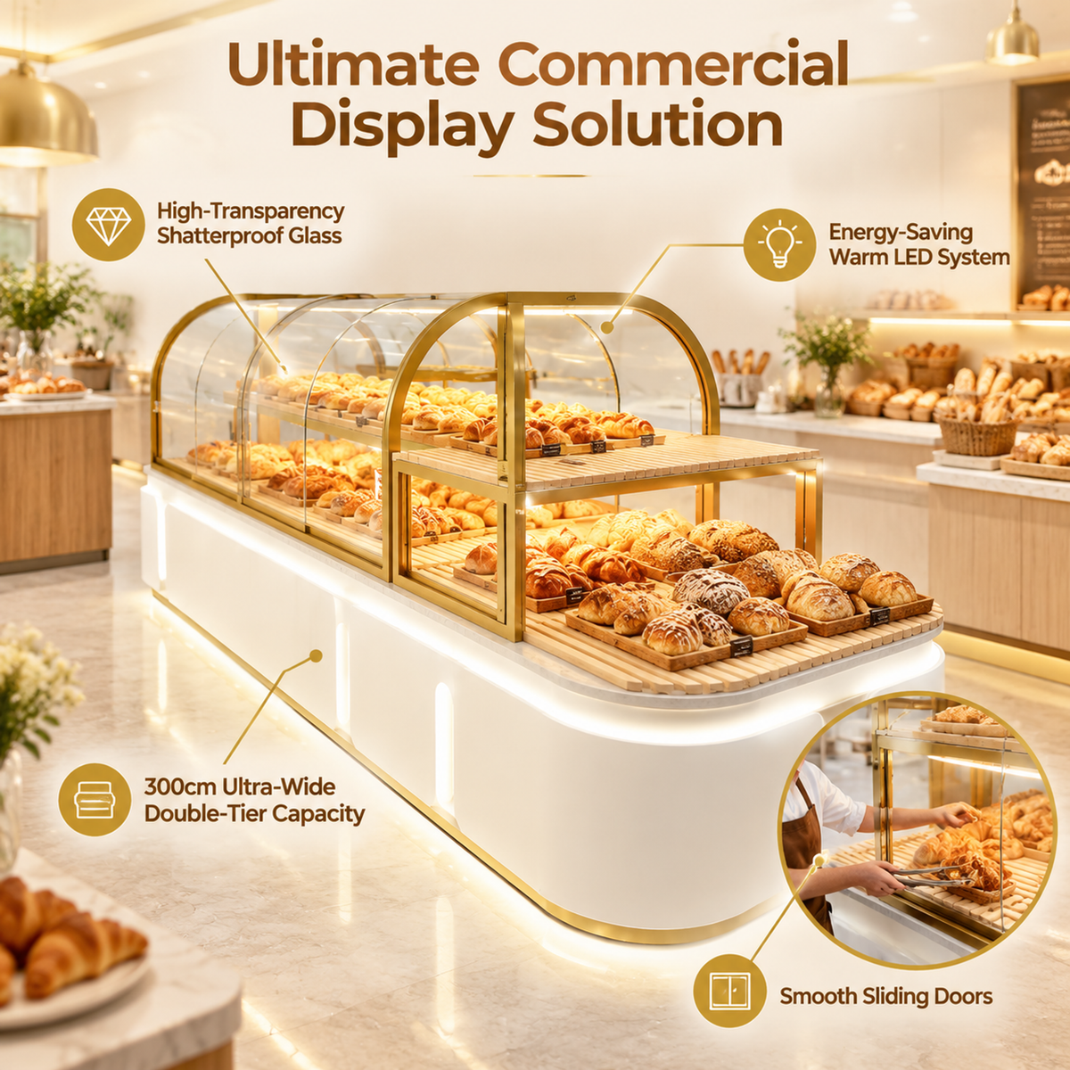 BKM-113 Island Bakery Display Cabinet 300x100x140cm product image