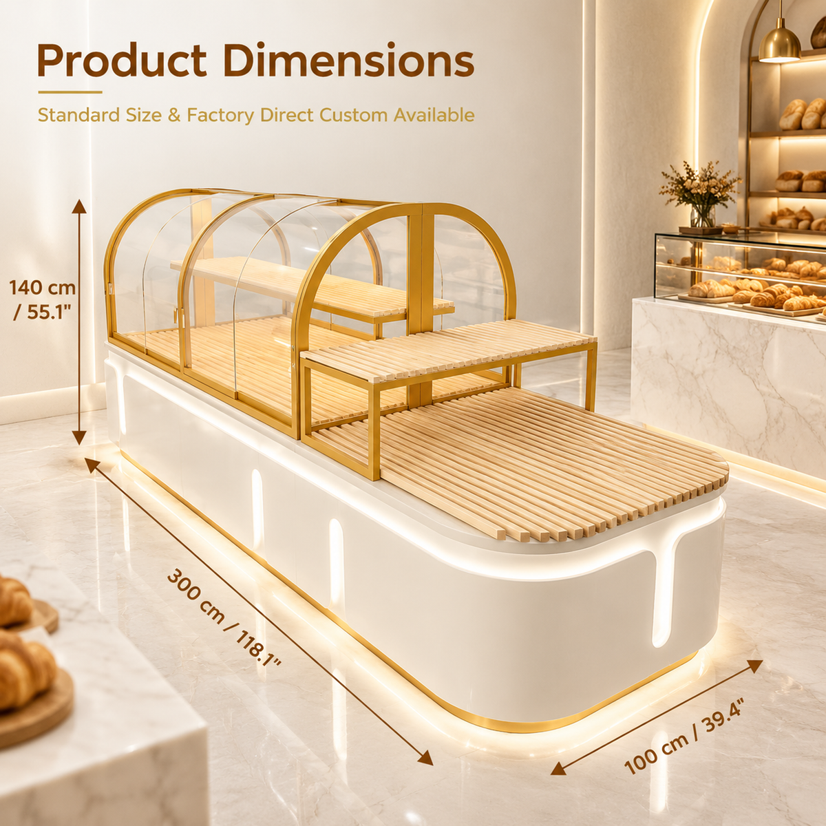 BKM-113 Island Bakery Display Cabinet 300x100x140cm product image