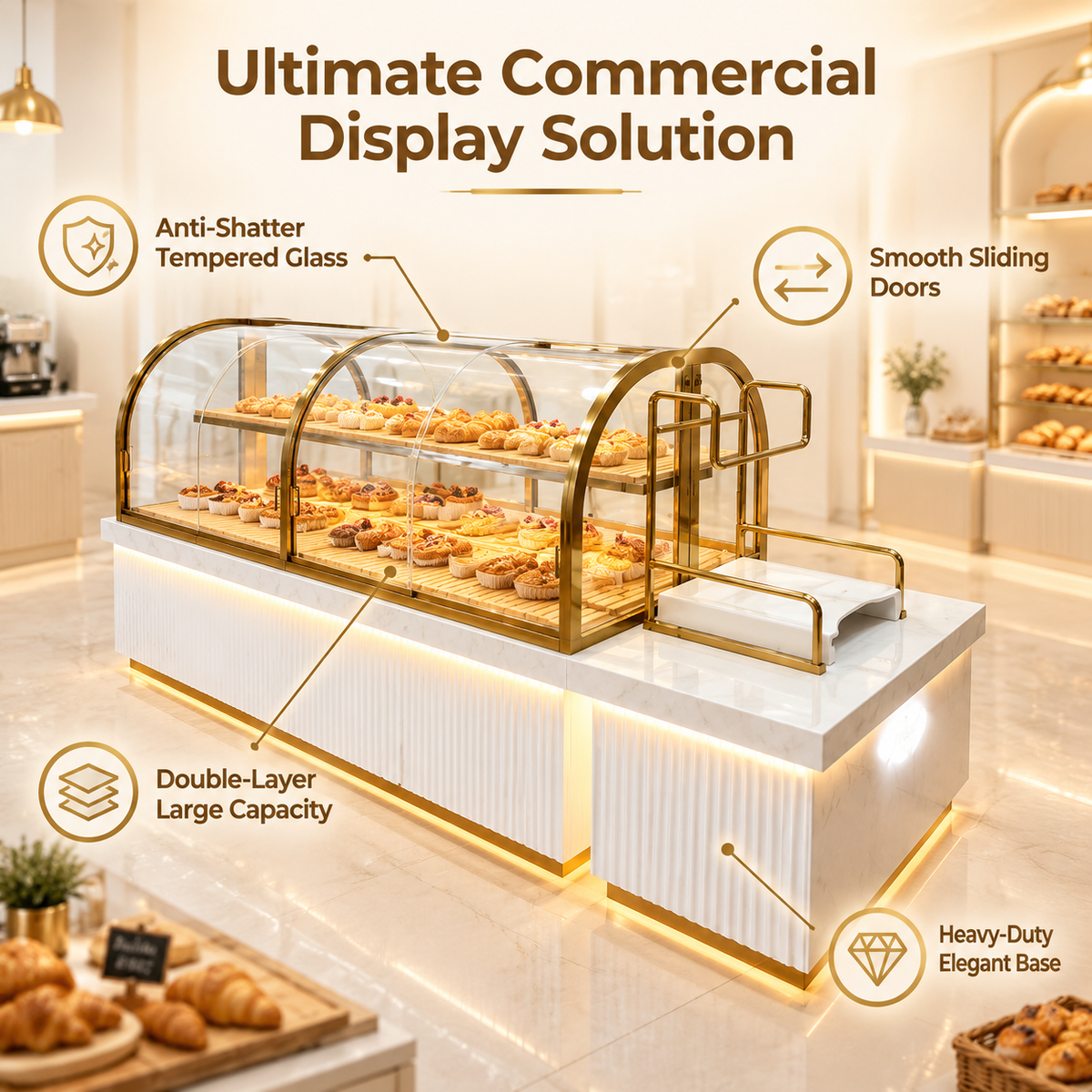 BKM-115 Island Bakery Display Cabinet 200x100x140cm product image