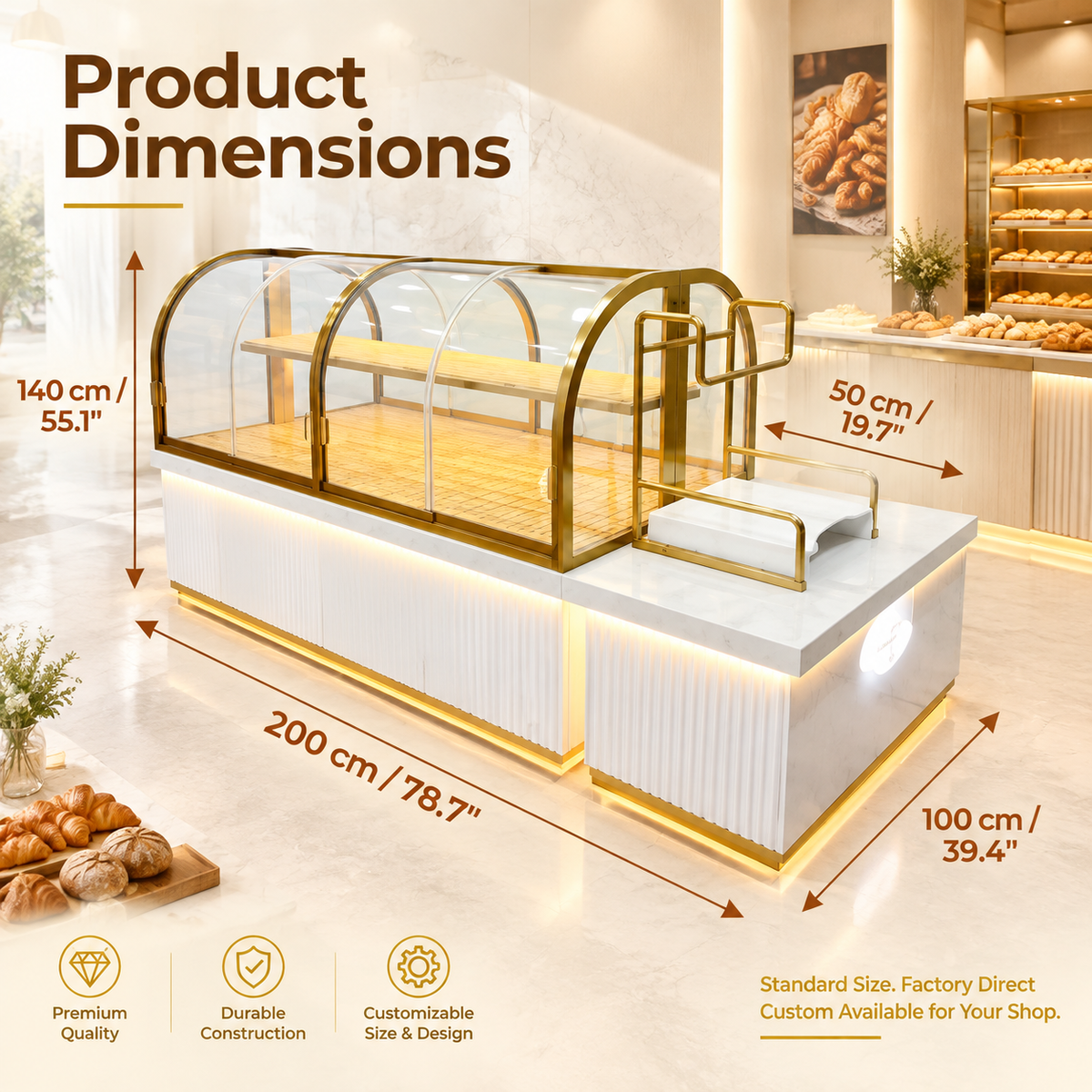 BKM-115 Island Bakery Display Cabinet 200x100x140cm product image