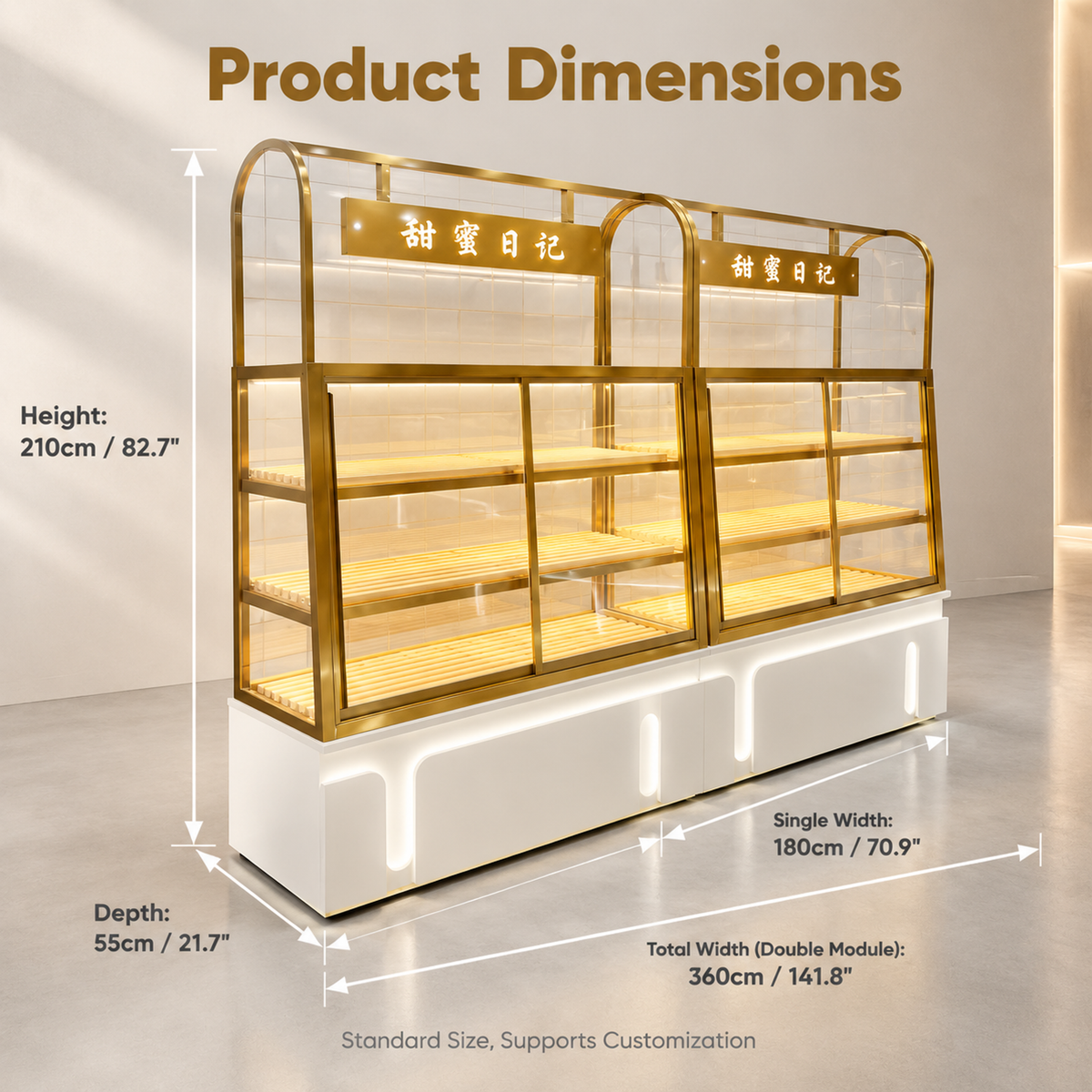 BKO-102 Open Shelf Bakery Display Cabinet 180x55x210cm product image