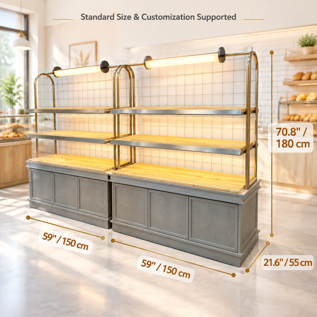 BKO-103 Open Shelf Bakery Display Cabinet 150x55x180cm product image