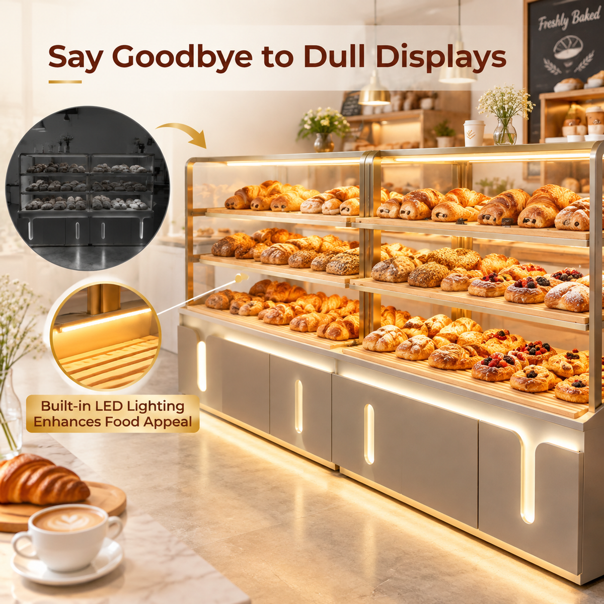 BKO-104 Open Shelf Bakery Display Cabinet 150x55x160cm product image