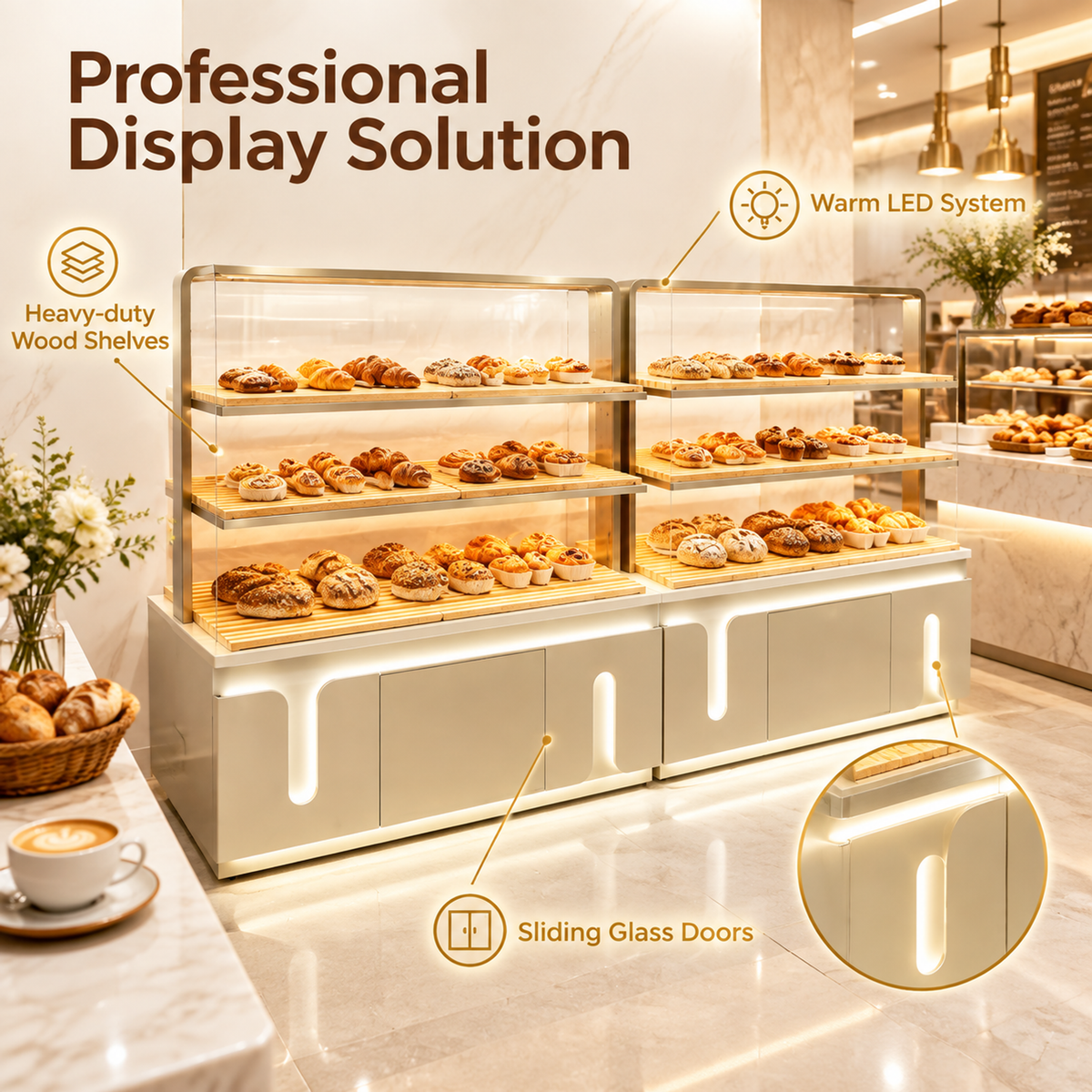 BKO-104 Open Shelf Bakery Display Cabinet 150x55x160cm product image