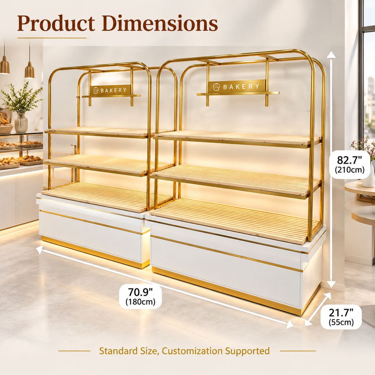 BKO-105 Open Shelf Bakery Display Cabinet 180x55x210cm product image