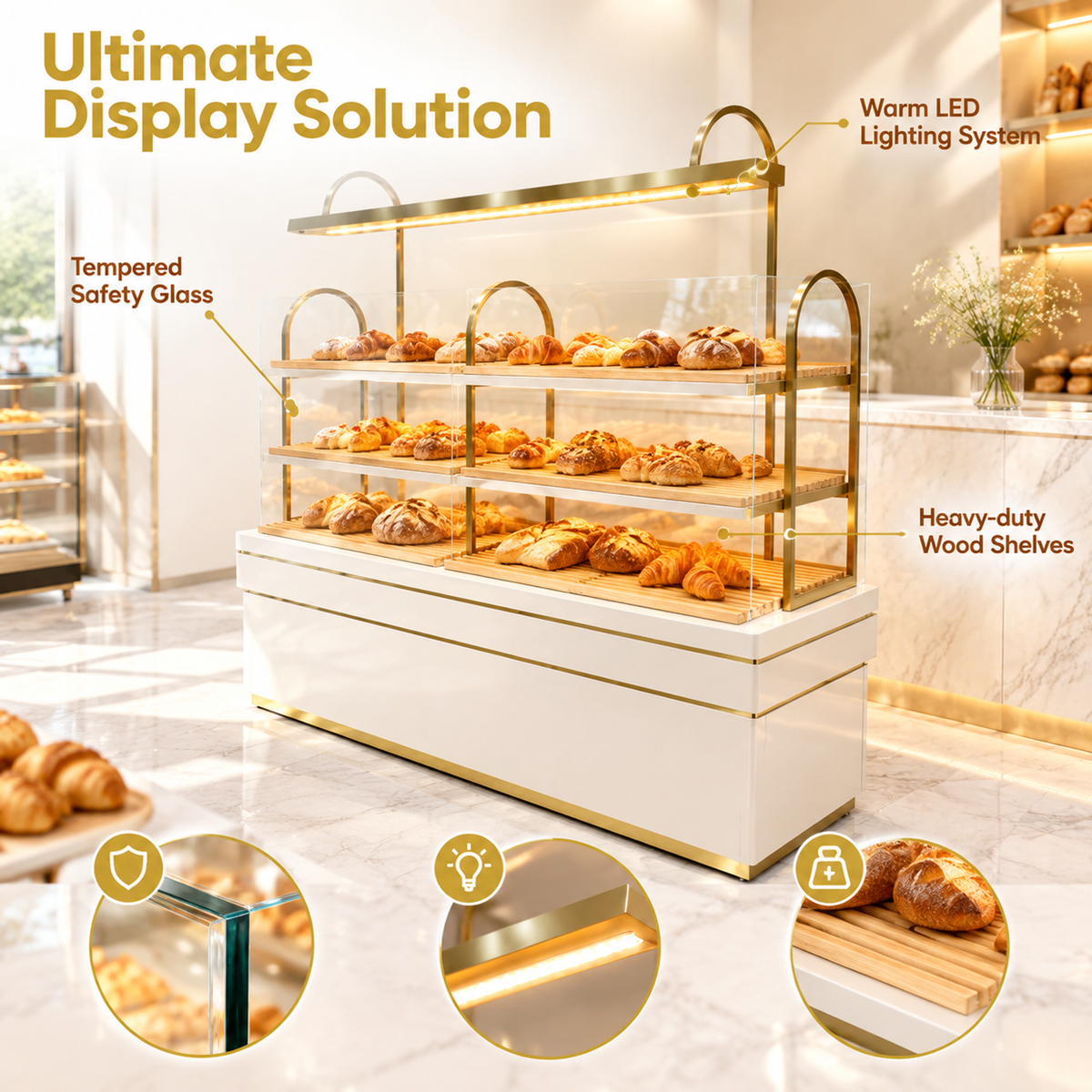 BKO-106 Open Shelf Bakery Display Cabinet 150x55x160cm product image