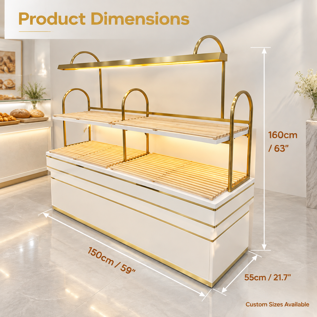 BKO-106 Open Shelf Bakery Display Cabinet 150x55x160cm product image