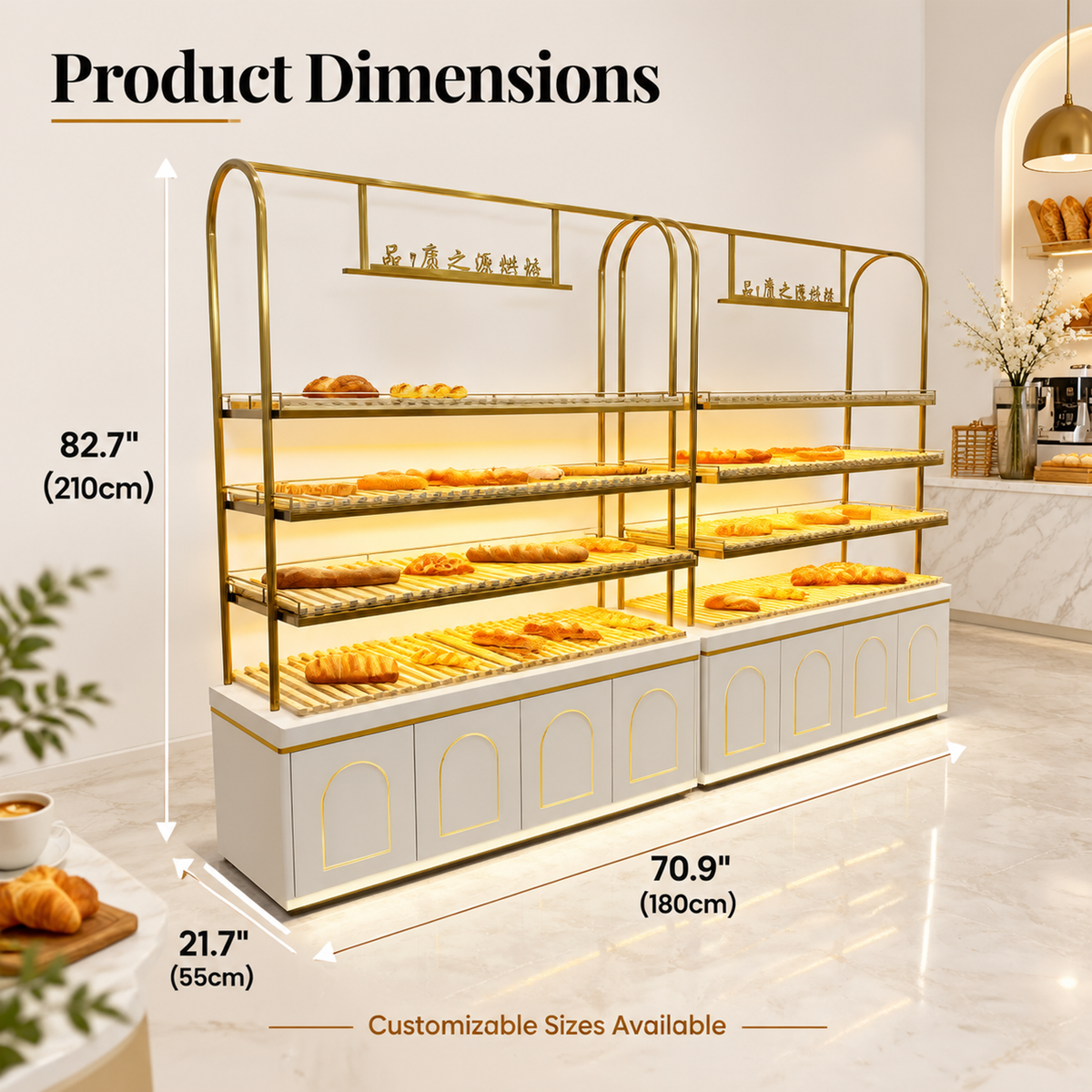 BKO-107 Open Shelf Bakery Display Cabinet 180x55x210cm product image