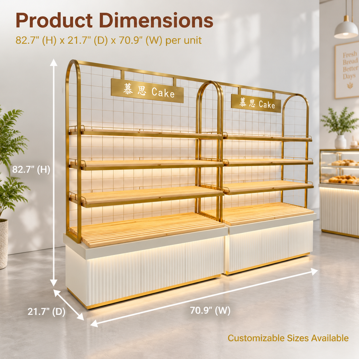 BKO-109 Open Shelf Bakery Display Cabinet 180x55x210cm product image