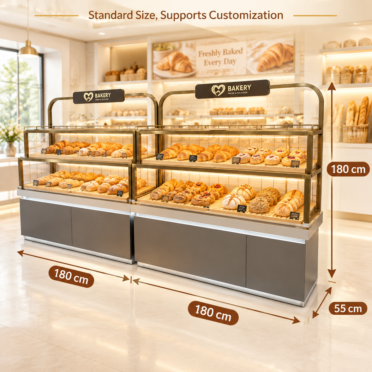 BKO-111 Open Shelf Bakery Display Cabinet 180x55x180cm product image