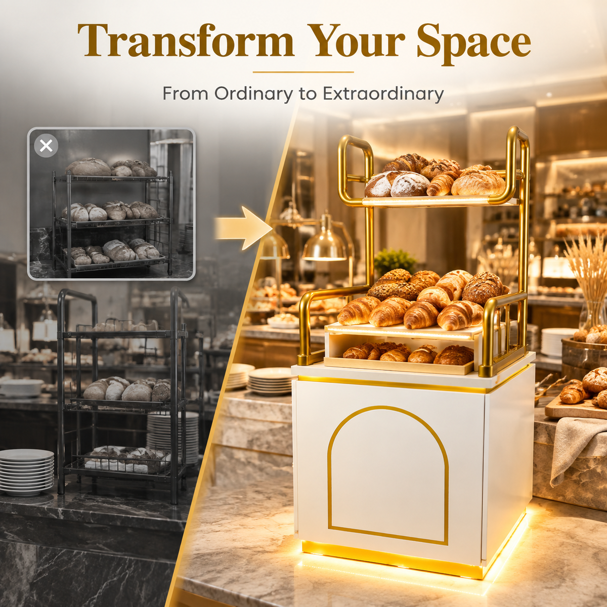 BKP-101 Bakery Tray and Tongs Station 60x55x130cm product image