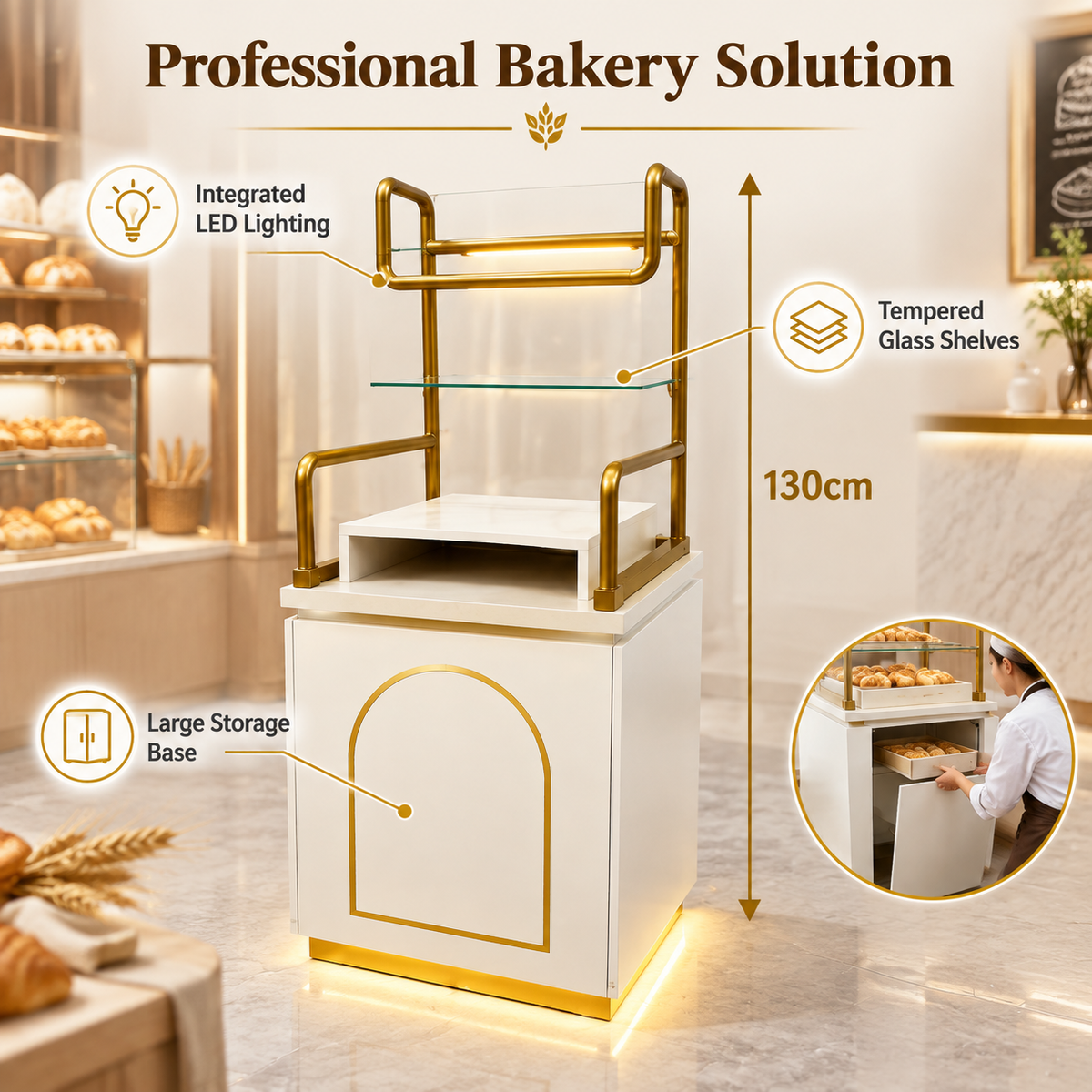 BKP-101 Bakery Tray and Tongs Station 60x55x130cm product image