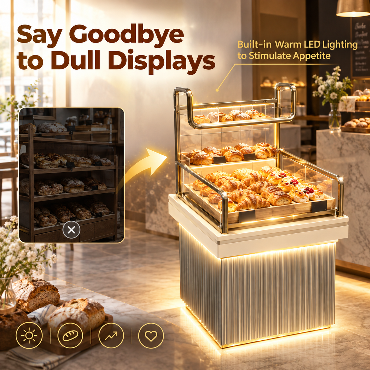 BKP-102 Bakery Tray and Tongs Station 60x55x130cm product image
