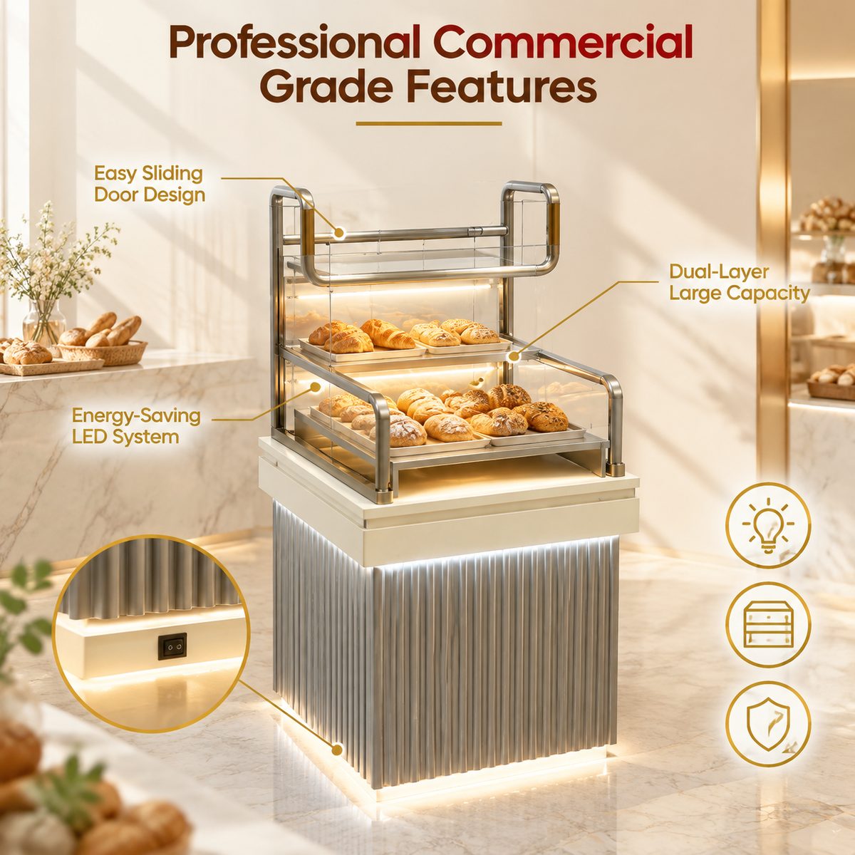 BKP-102 Bakery Tray and Tongs Station 60x55x130cm product image