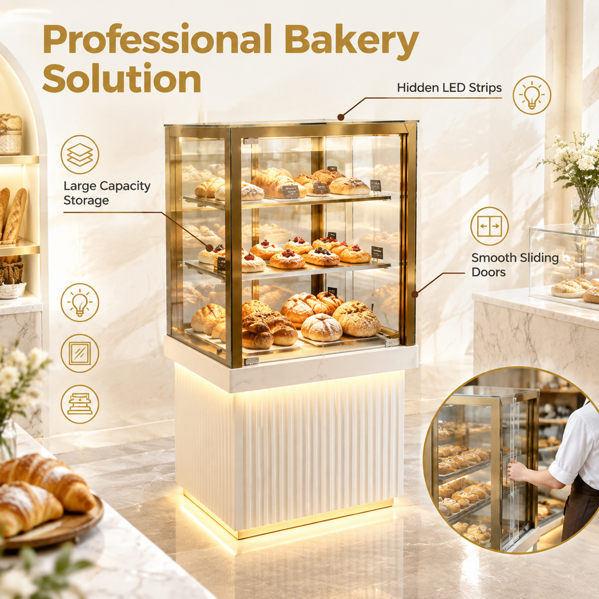 BKP-104 Bakery Tray and Tongs Station 60x55x130cm product image