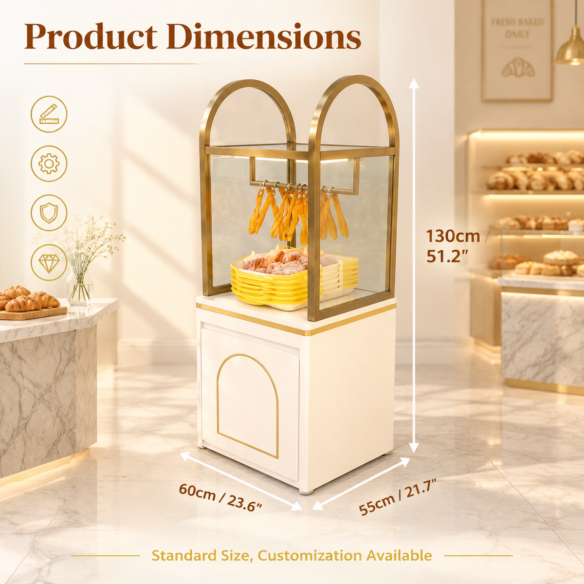 BKP-107 Bakery Tray and Tongs Station 60x55x130cm product image